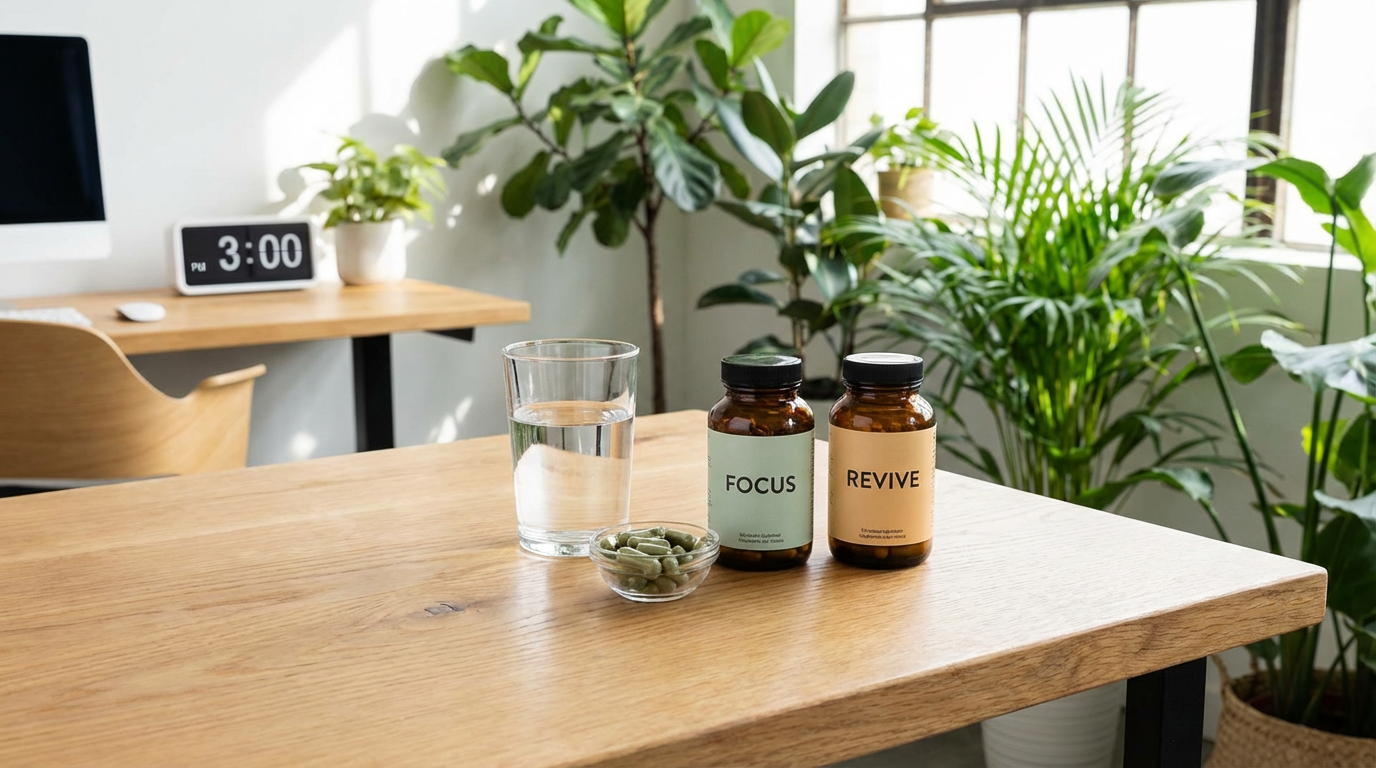 Afternoon energy slump supplements