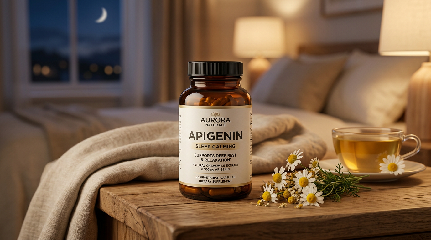 Apigenin and chamomile for sleep support