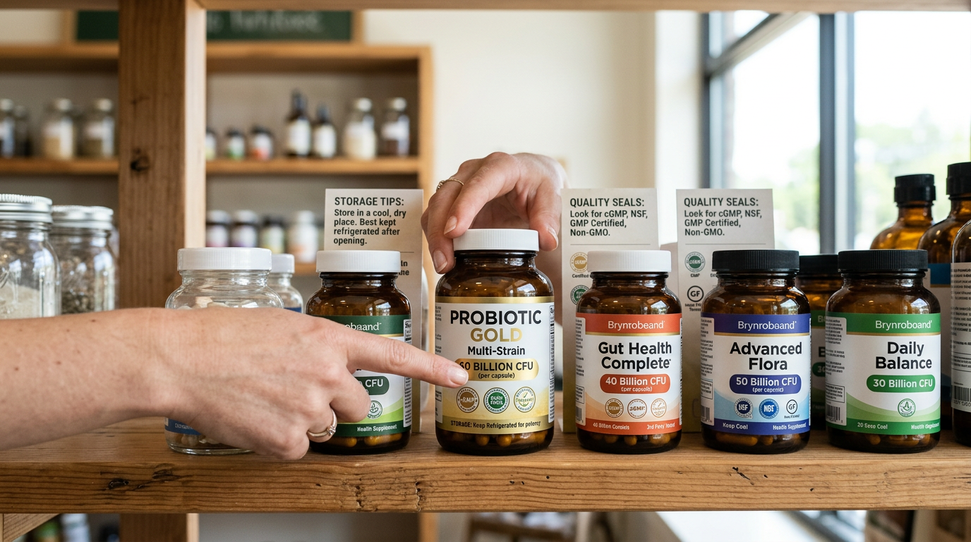 Choosing probiotic strains and supplements: CFU, storage, and quality labels