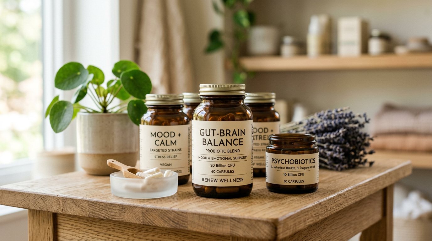 Probiotic strains and supplements for mood and gut-brain support