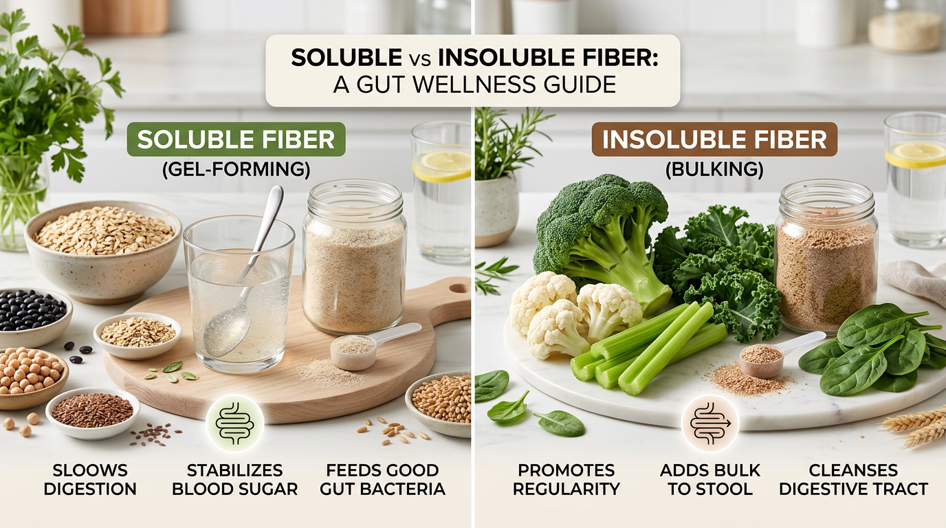 Soluble vs insoluble fibre for gut health