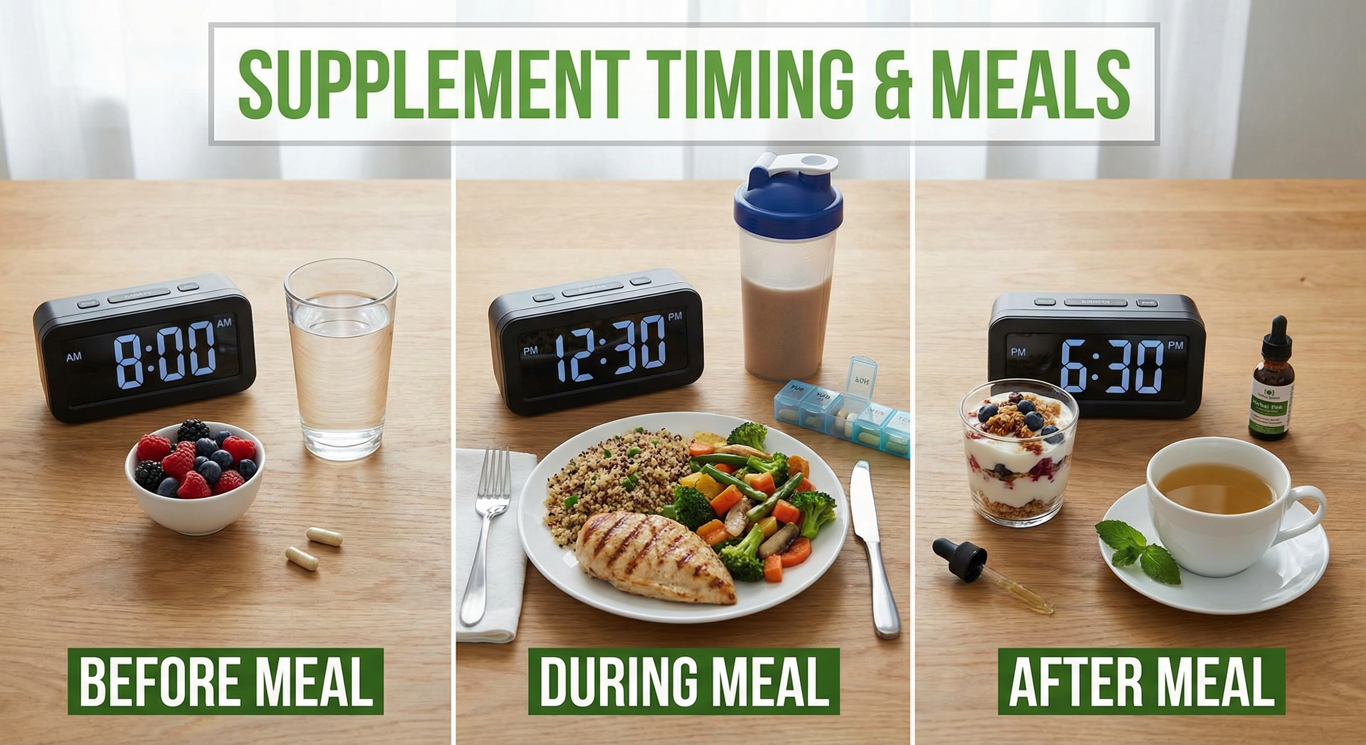 Supplement timing with meals